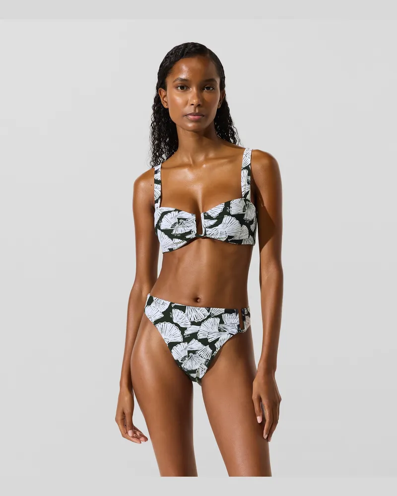 Karl Lagerfeld Bikinioberteil Mit Fächerprint, Damen, Fan-schwarz, Größe Fan-schwarz