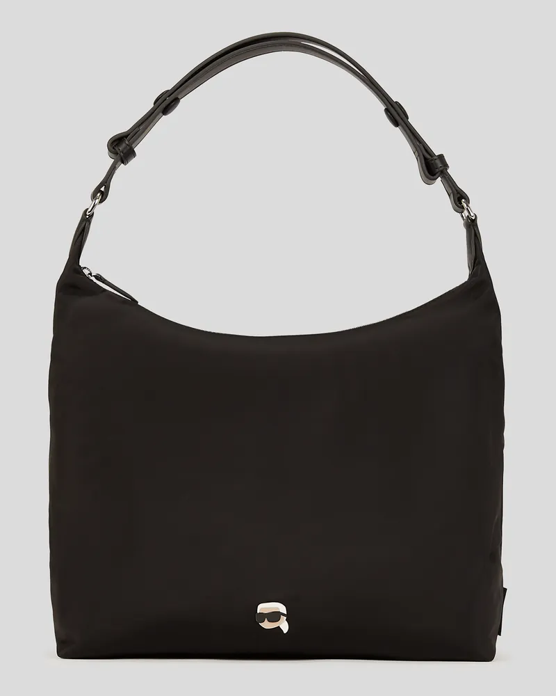 Karl Lagerfeld Ikon Hobo-tasche Aus Nylon, Frau, Schwarz, Größe Schwarz