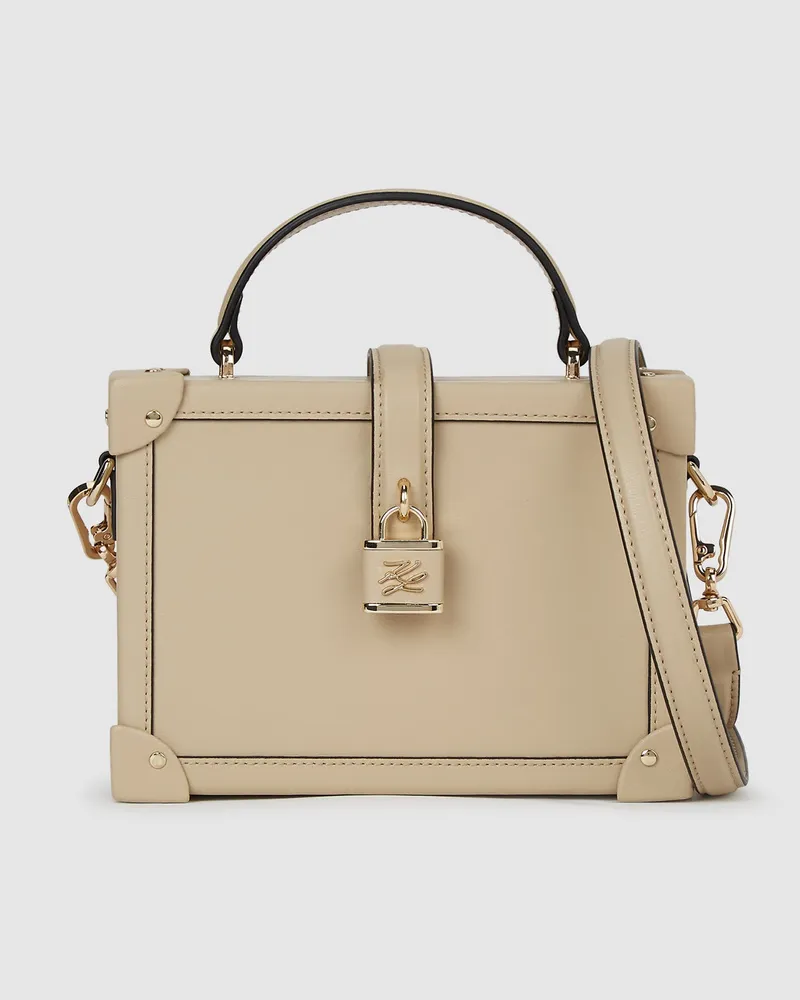 Karl Lagerfeld K/autograph Trunk Bag Mit Vorhängeschloss, Damen, Sauberes Schwarz, Größe Sauberes