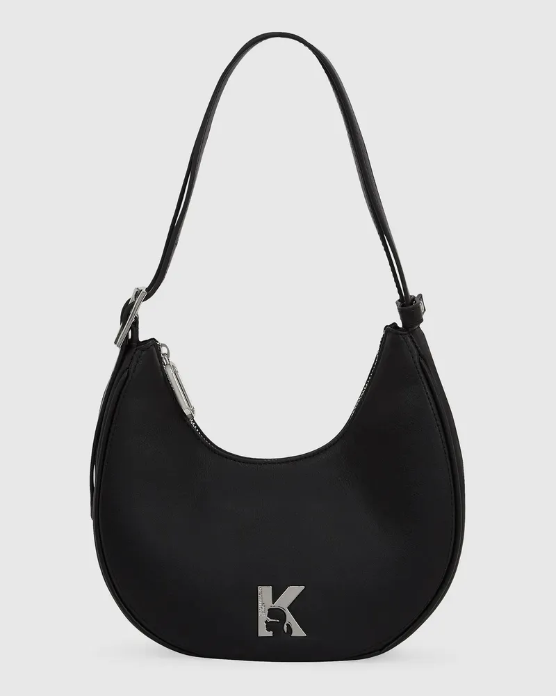 Karl Lagerfeld Mondtasche Mit Zwei Trageriemen, Damen, Schwarz, Größe Schwarz