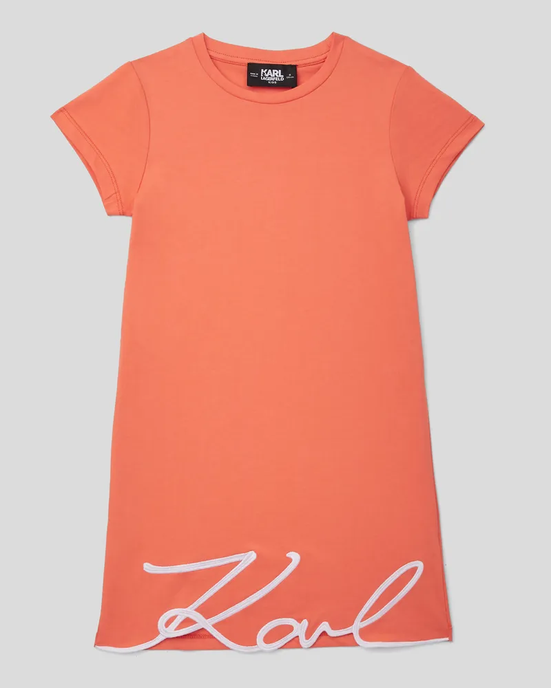 Karl Lagerfeld Signature T-shirt-kleid Für Mädchen, unisex, Rot/Orange, Größe Rot