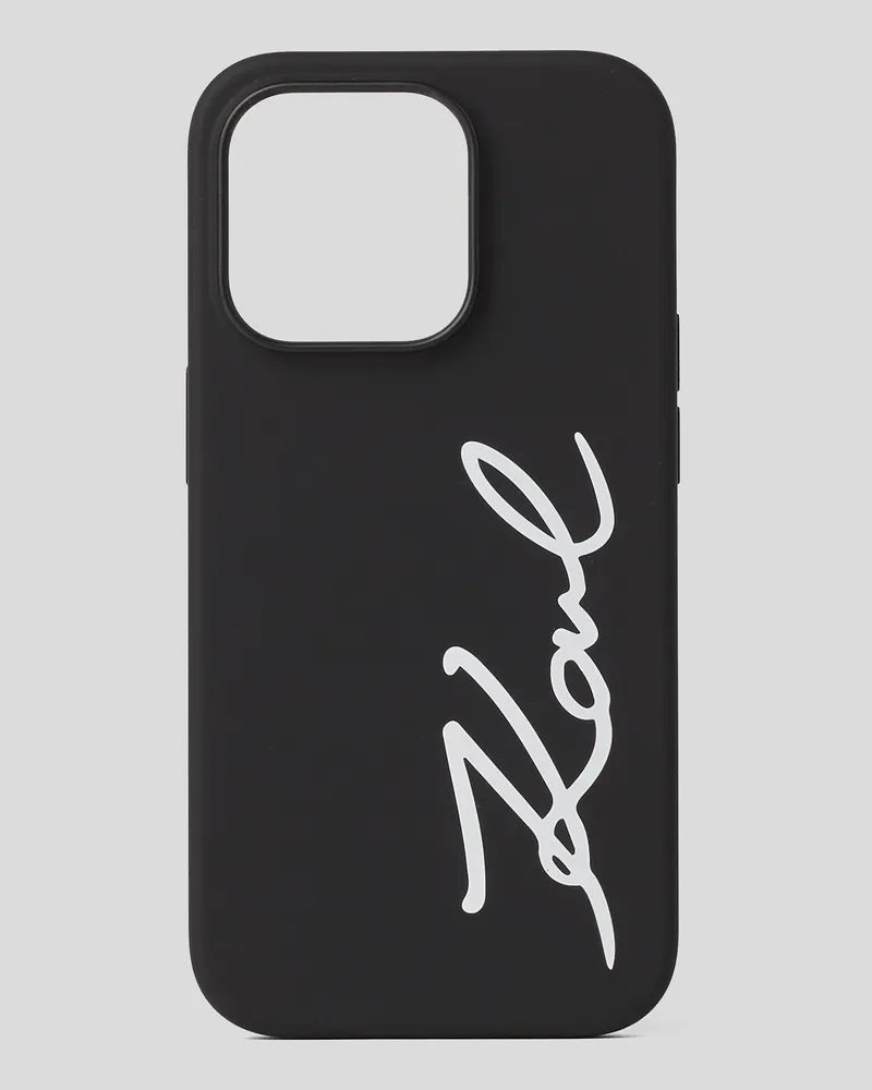 Karl Lagerfeld Signatur-logo-schutzhülle Für Iphone 14 pro max, Frau, Schwarz, Größe Schwarz