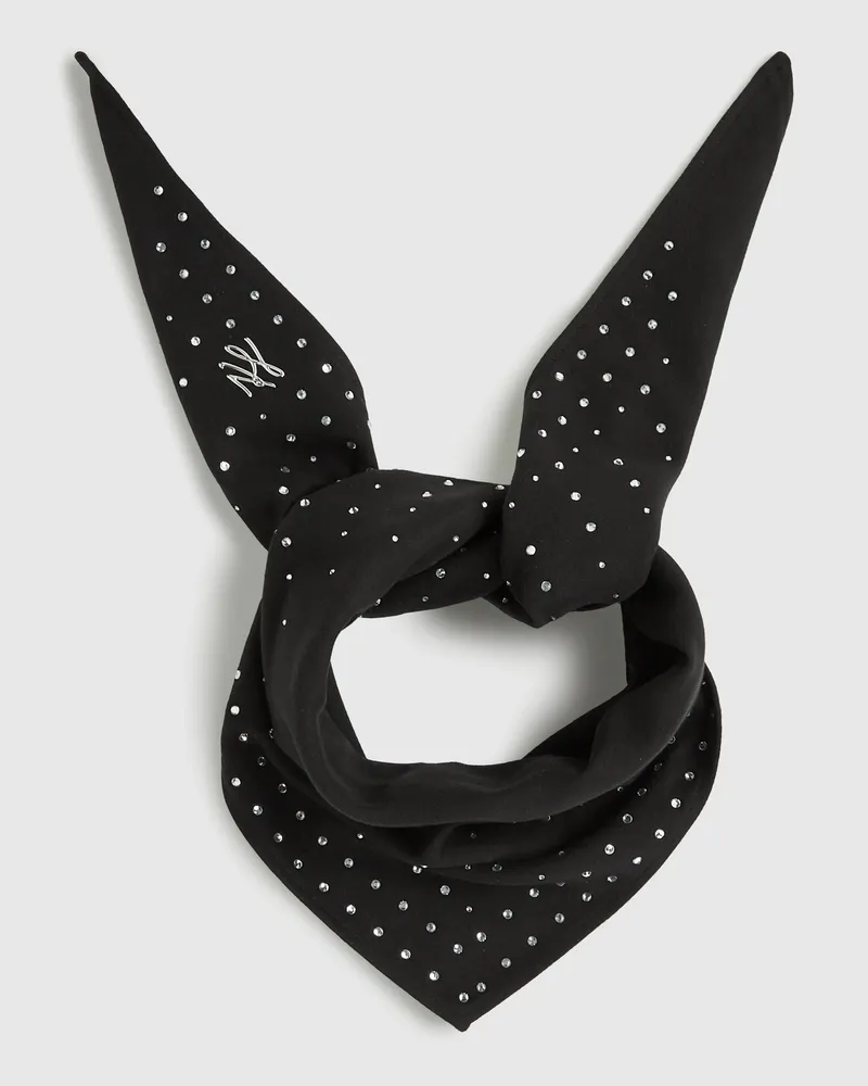 Karl Lagerfeld K/autograph Dreieckstuch Mit Strass, Damen, Schwarz, Größe Schwarz