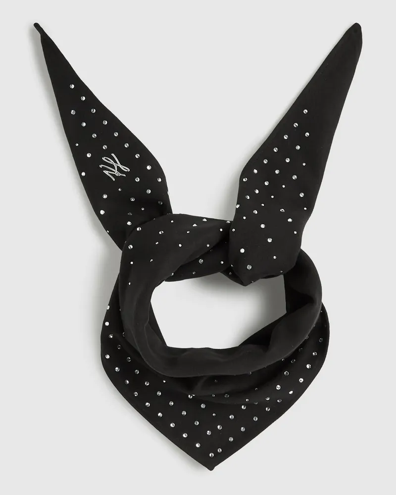 Karl Lagerfeld K/autograph Dreieckstuch Mit Strass, Damen, Schwarz, Größe Schwarz