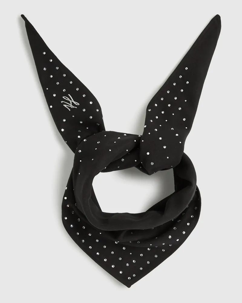 Karl Lagerfeld K/autograph Dreieckstuch Mit Strass, Damen, Schwarz, Größe Schwarz
