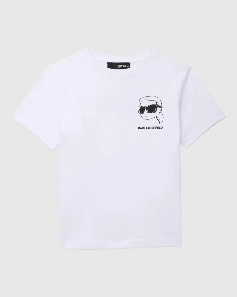 Karl Lagerfeld T-shirt Mit Ikon-kontur Für Jungenunisex, Weiss, Size White