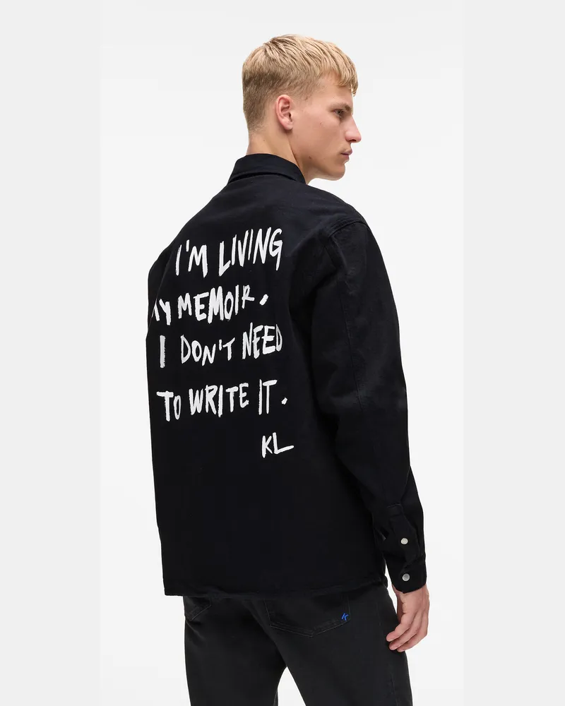 Karl Lagerfeld Overshirt Mit Karl-zitat, Herren, Schwarz/schwarz, Größe Schwarz