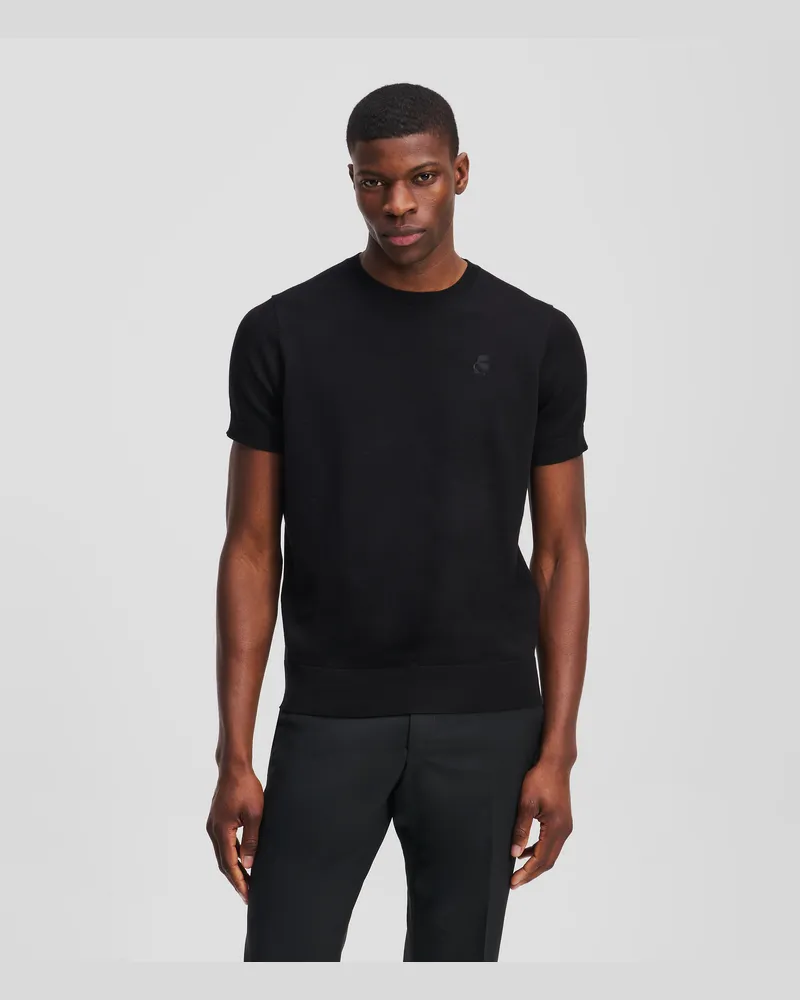 Karl Lagerfeld Kameo Kurzärmeliges Sweatshirt, Mann, Schwarz, Größe Schwarz