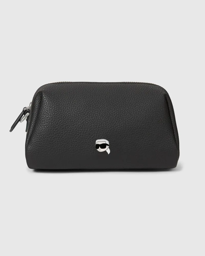 Karl Lagerfeld Ikon Pebble Kosmetiktasche, Female, Schwarz, Size Black