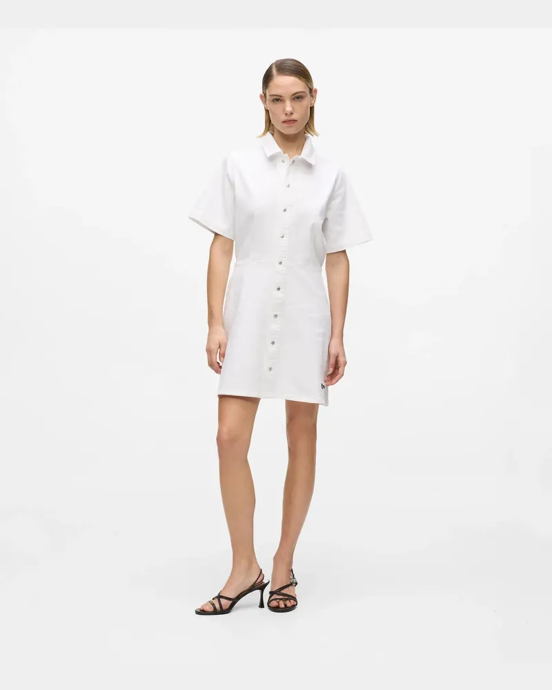 Karl Lagerfeld Kurzärmeliges Weißes Denim-kleid, Damen, Weisser Denim, Größe Weisser