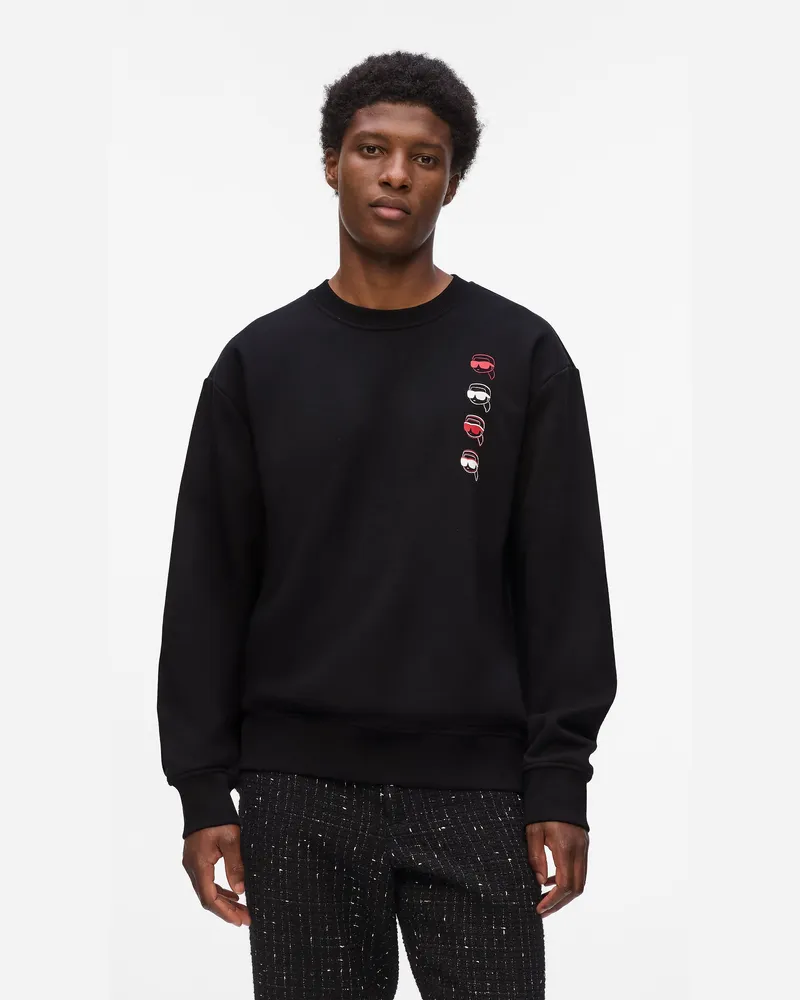 Karl Lagerfeld Ikon-print Sweatshirt, Herren, Schwarz, Größe Schwarz