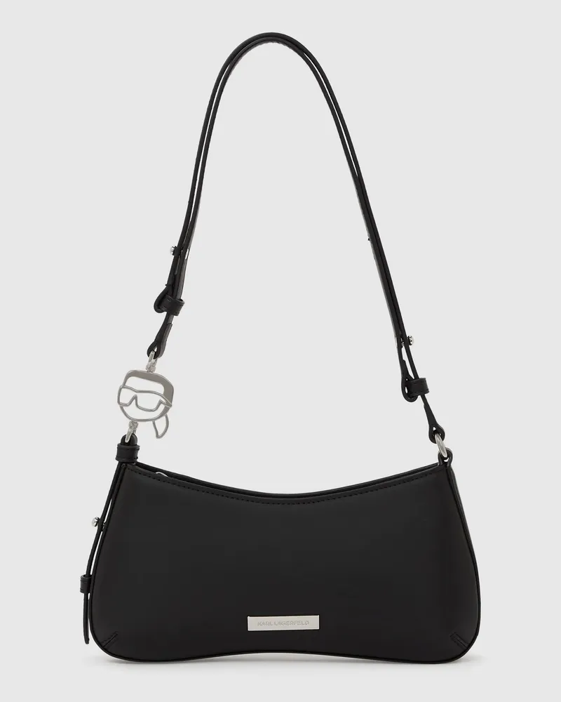 Karl Lagerfeld Ikon Glatte Mini-schultertasche, Damen, Schwarz, Größe Schwarz