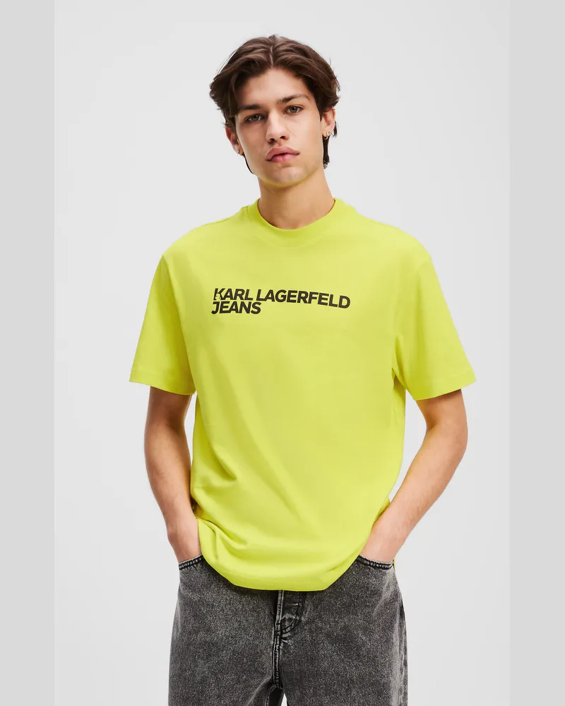 Karl Lagerfeld T-shirt Mit Logo, Mann, Sulphur Frühling, Größe Sulphur