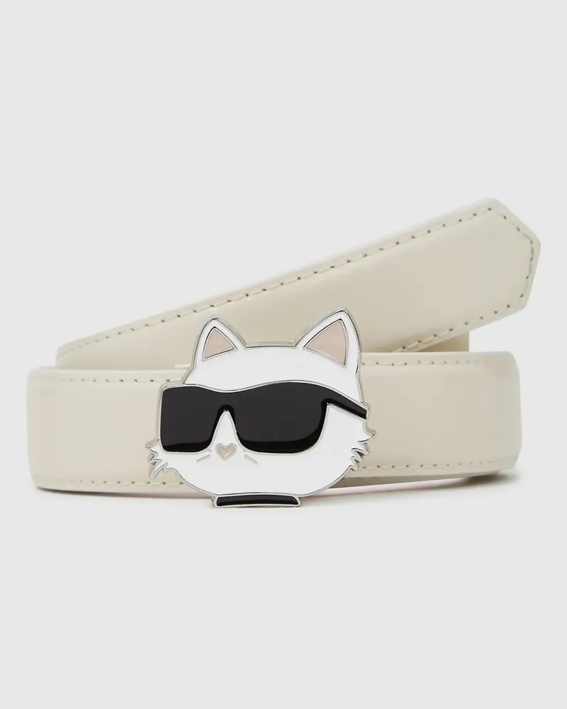 Karl Lagerfeld Ikon Choupette Gürtel, Damen, Off White, Größe Off