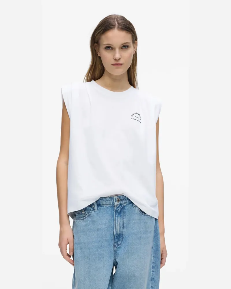Karl Lagerfeld Rue St-guillaume Tanktop In Oversized-passform, Damen, Weiss, Größe Weiss