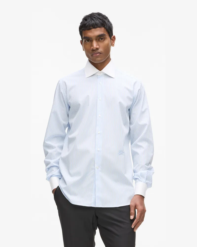 Karl Lagerfeld Gestreiftes Hemd, Herren, Royal, Größe Royal