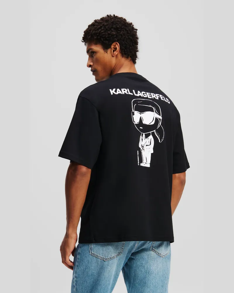 Karl Lagerfeld Ikon t-shirt, Herren, Schwarz, Größe Schwarz