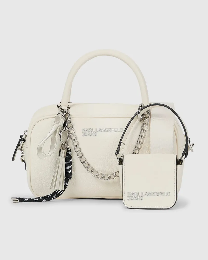 Karl Lagerfeld Umhängetasche Mit Henkel Und Charms, Damen, Off White, Größe Off