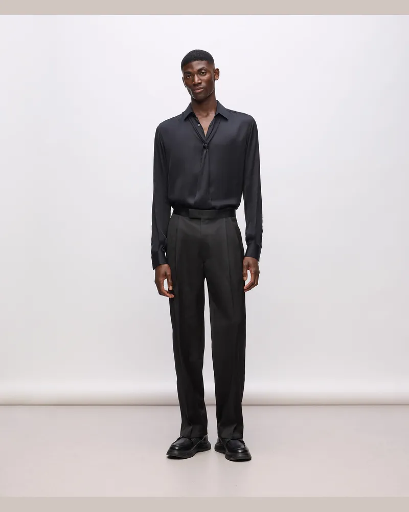 Karl Lagerfeld Kl Studio Hose Mit Satindetails, Herren, Schwarz, Größe Schwarz