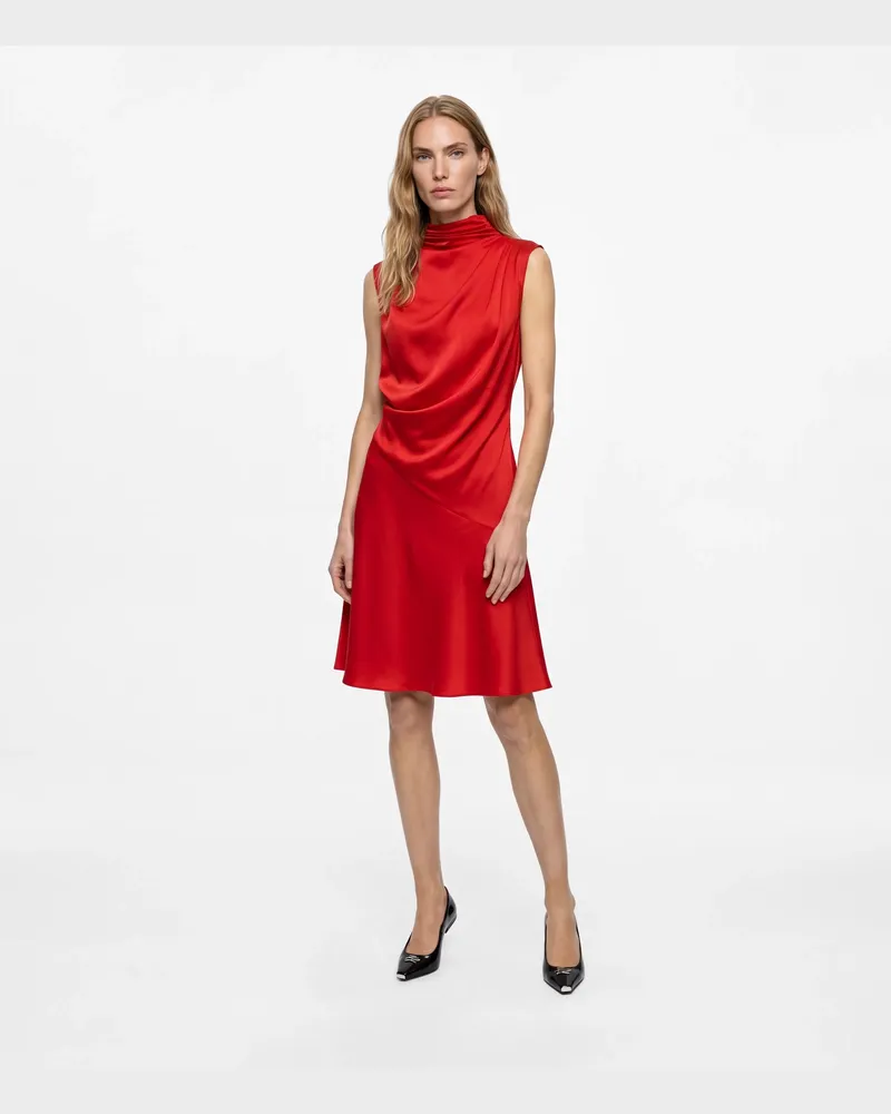 Karl Lagerfeld Ärmelloses Drapiertes Kleid, Female, Ribbon Red, Size Red
