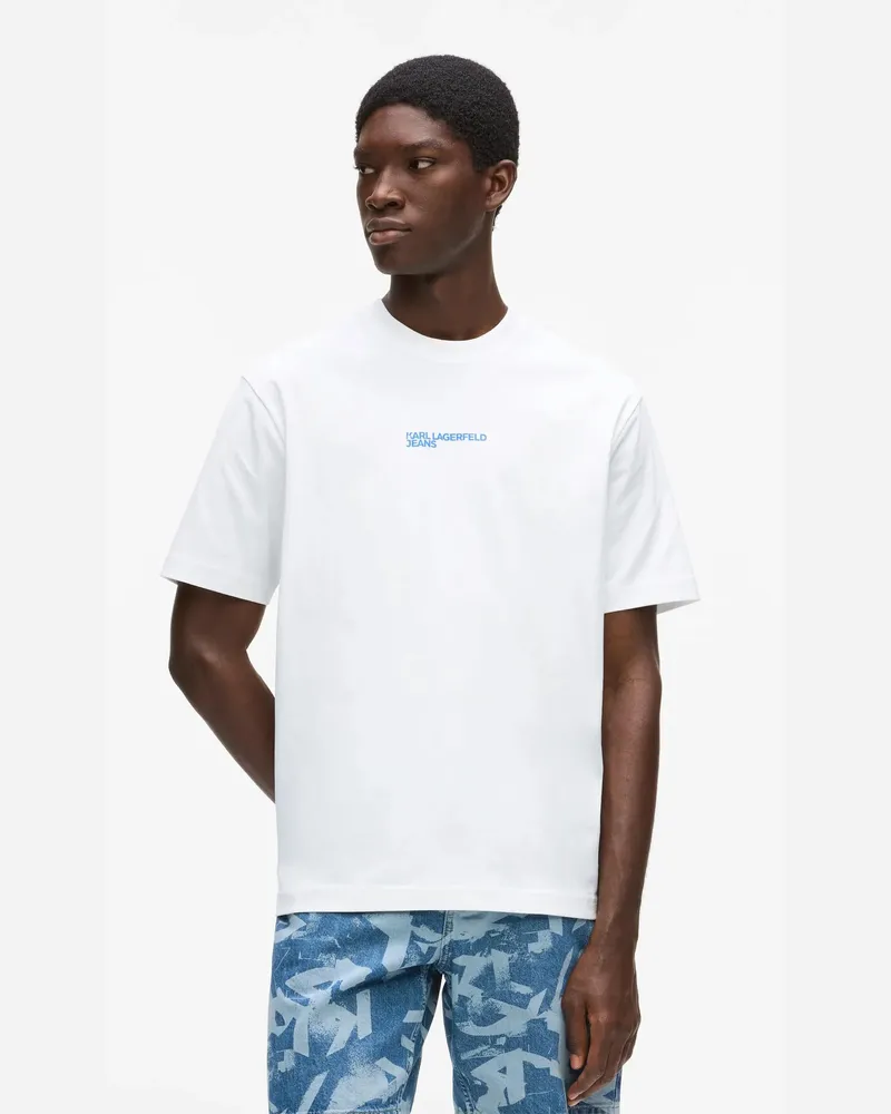 Karl Lagerfeld T-shirt Mit Grafischem Karl-print, Herren, Weiss, Größe Weiss
