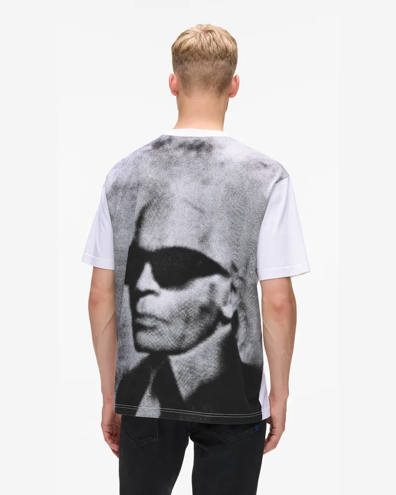 Karl Lagerfeld Legeres T-shirt Mit Karl-print, Herren, Weiss, Größe Weiss