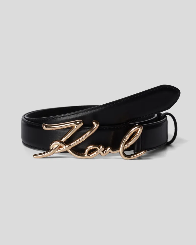Karl Lagerfeld K/signature Gürtel, Frau, Schwarz/Gold, Größe Schwarz
