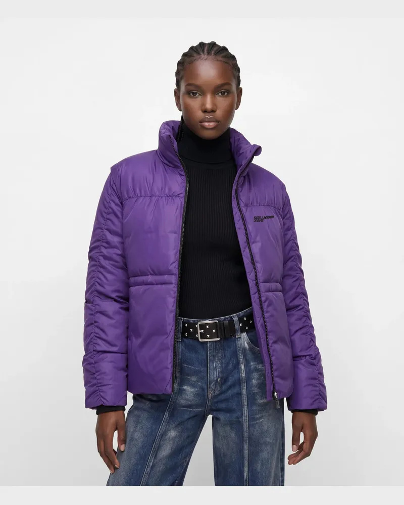 Karl Lagerfeld Steppjacke Mit Gerafften Ärmeln, Damen, Prism Violet, Größe Prism