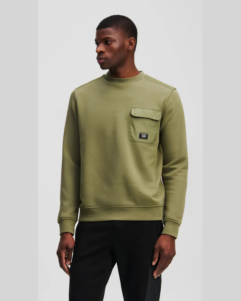 Karl Lagerfeld Sweatshirt Mit Brusttasche, Mann, Grün, Größe Grün