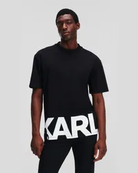 Karl Lagerfeld T-shirt mit Karl-logo Am Saum, Mann, Schwarz Schwarz