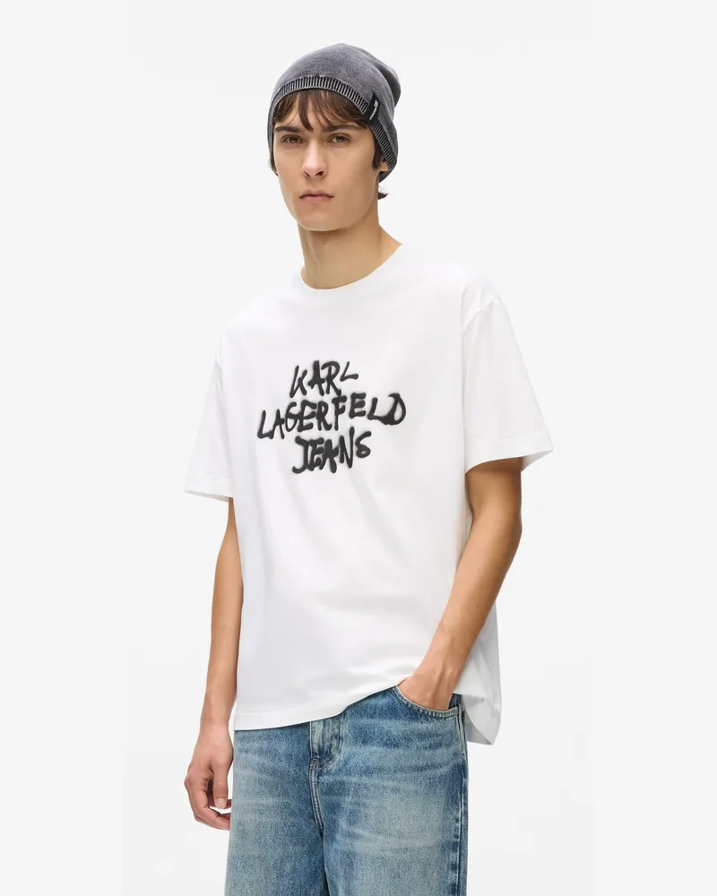 Karl Lagerfeld Graffiti-t-shirt, Herren, Weiss, Größe Weiss