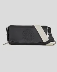 Karl Lagerfeld K/circle Pochette mit Lochmuster, Frau, Schwarz Schwarz