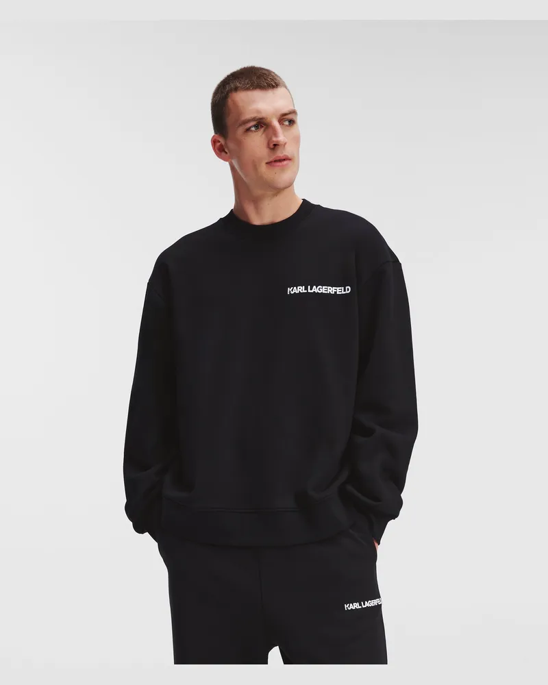 Karl Lagerfeld K/ikonik sweatshirt mit Karl-umriss, Mann, Schwarz Schwarz