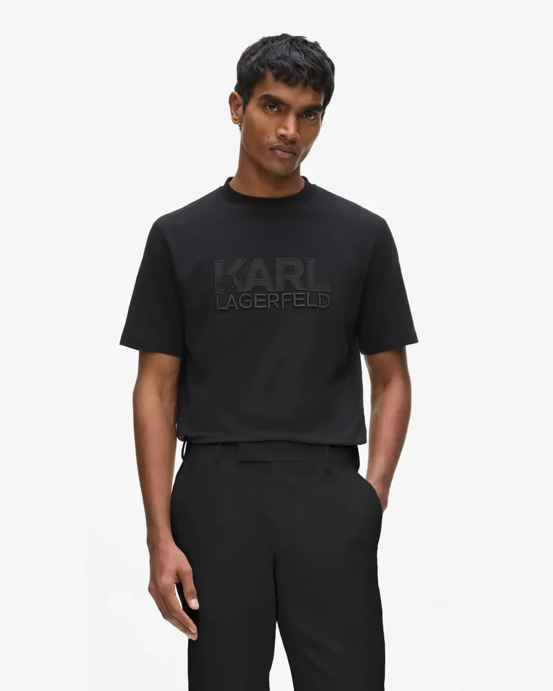 Karl Lagerfeld T-shirt Mit Karl-print, Herren, Schwarz, Größe Schwarz