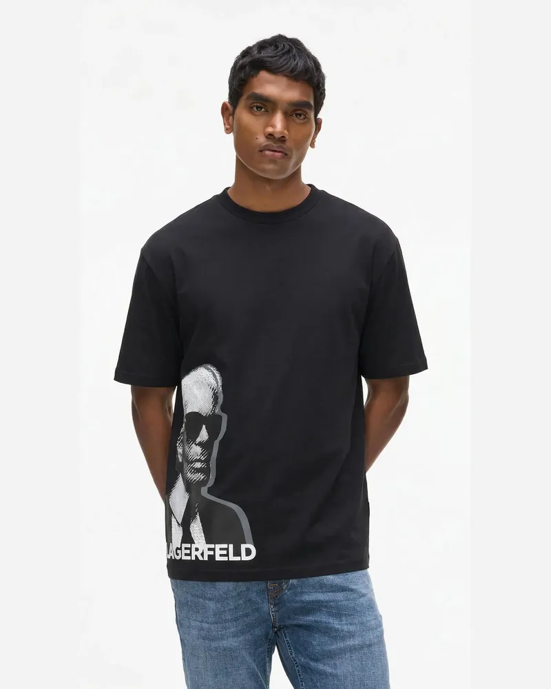 Karl Lagerfeld T-shirt Mit Karl-print, Herren, Schwarz, Größe Schwarz