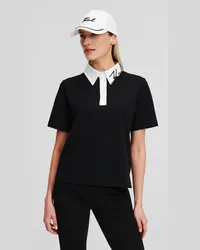 Karl Lagerfeld Poloshirt mit Karl-signatur, Frau, Schwarz Schwarz