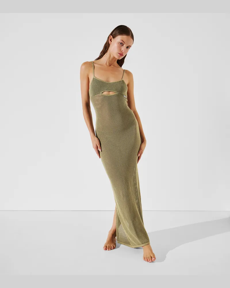 Karl Lagerfeld Gehäkeltes Strandkleid, Frau, Ölgrün, Größe Ölgrün