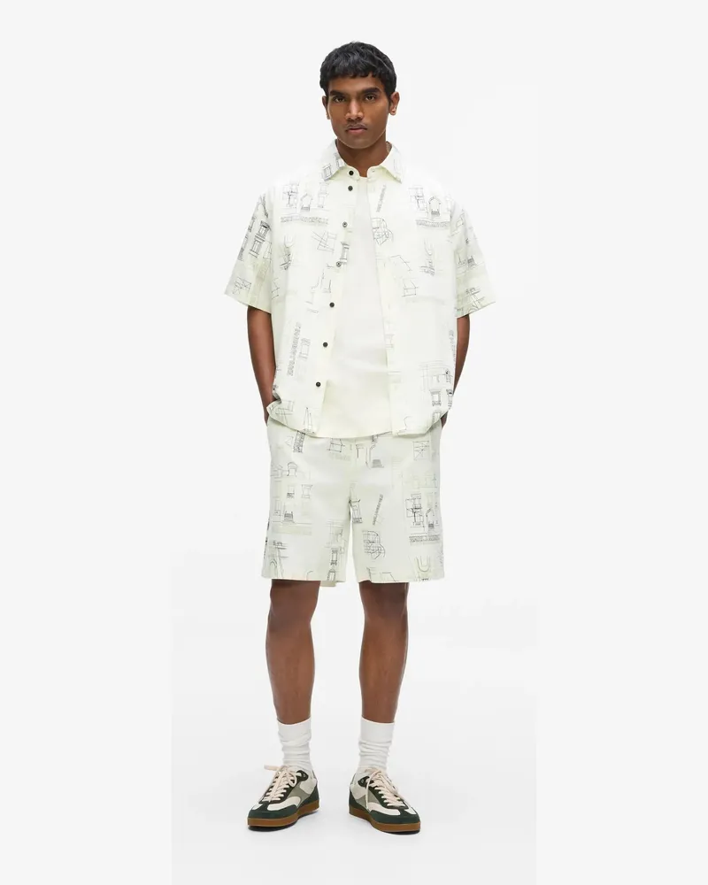 Karl Lagerfeld Shorts Mit Maison De Karl-illustration, Herren, Cannoli Creme, Größe Cannoli