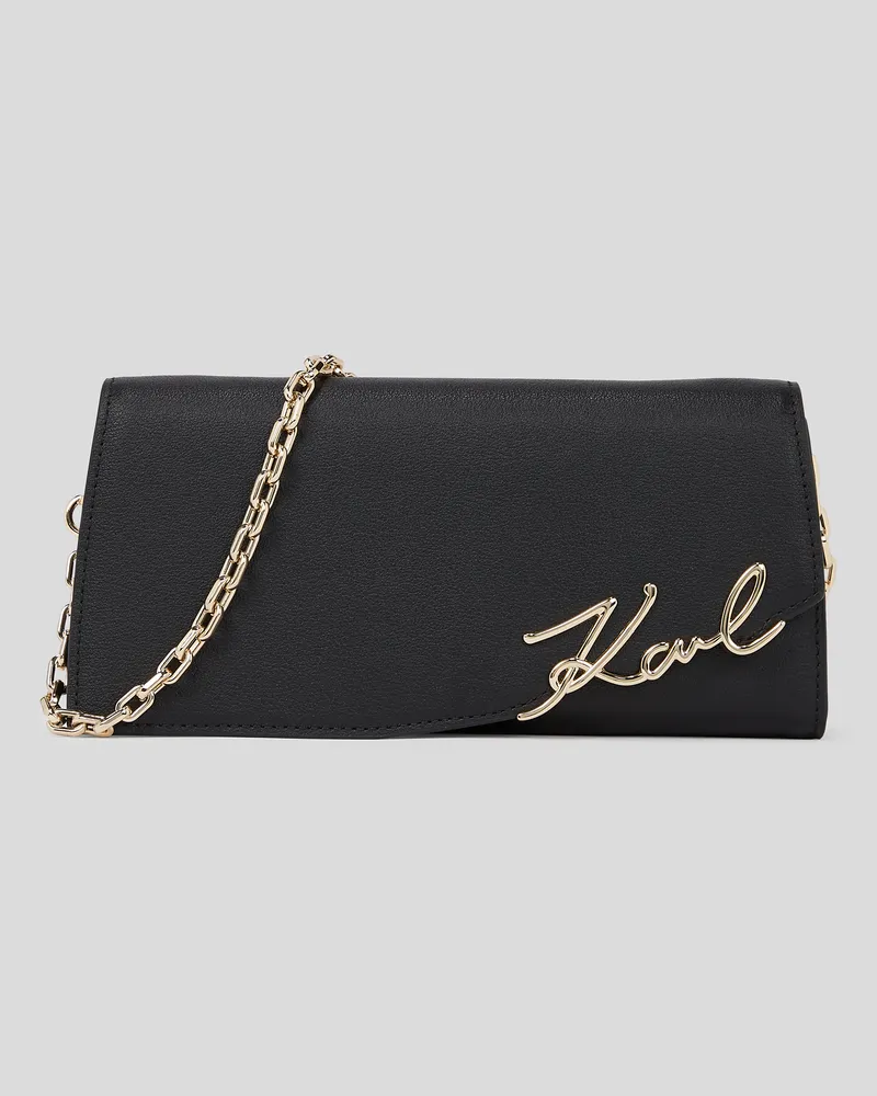 Karl Lagerfeld K/signature umhänge-portemonnaie, Frau, Schwarz/Gold, Größe Schwarz