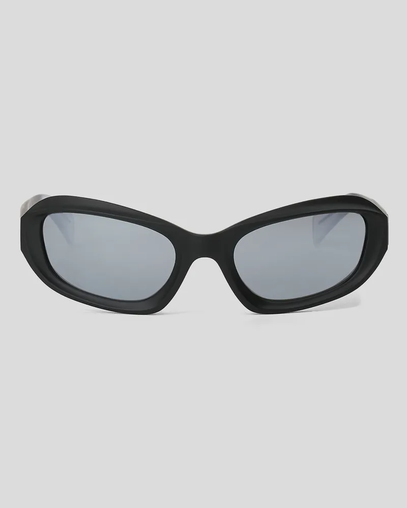 Karl Lagerfeld Sonnenbrille Mit Logo, Frau, Schwarz/Crystal, Größe Schwarz