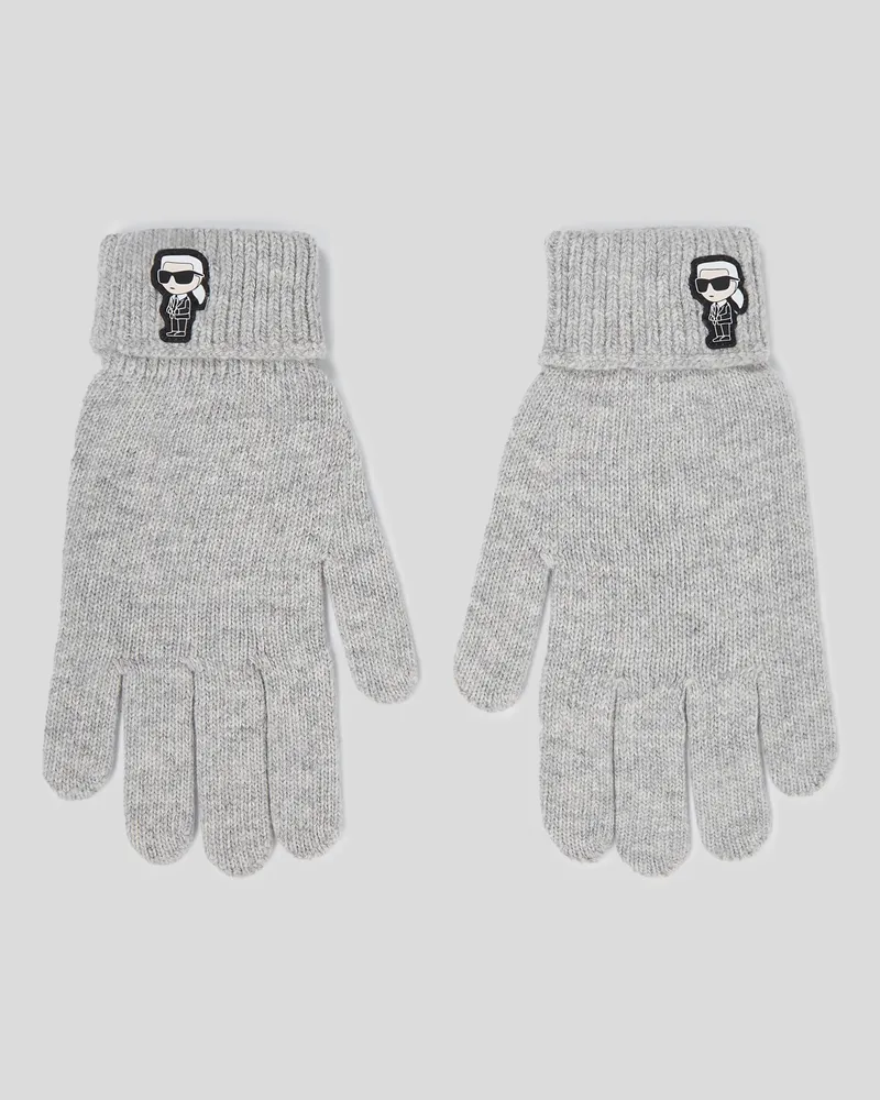 Karl Lagerfeld Ikon strickhandschuhe, Frau, Hellgrau Mélange, Größe Hellgrau