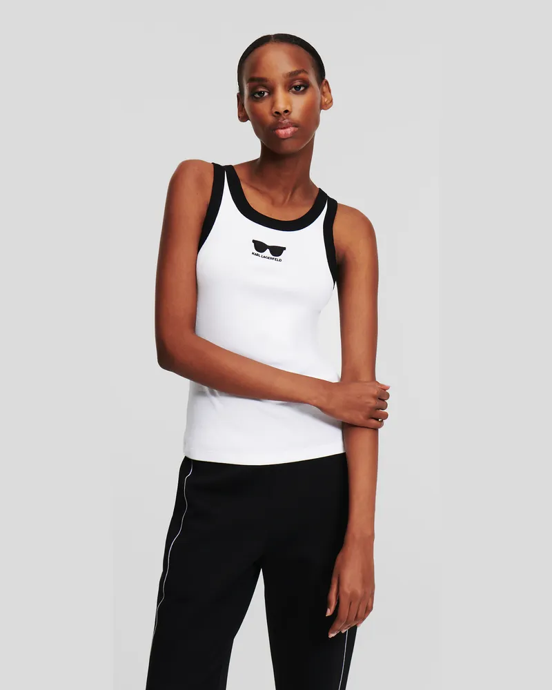Karl Lagerfeld Tanktop Mit Sonnenbrille, Frau, Weiss, Größe Weiss
