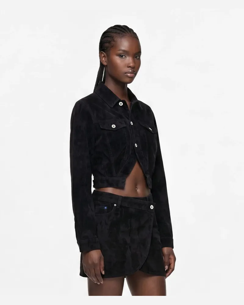 Karl Lagerfeld Jeansjacke Aus Samt, Female, Velvet Denim, Size Black
