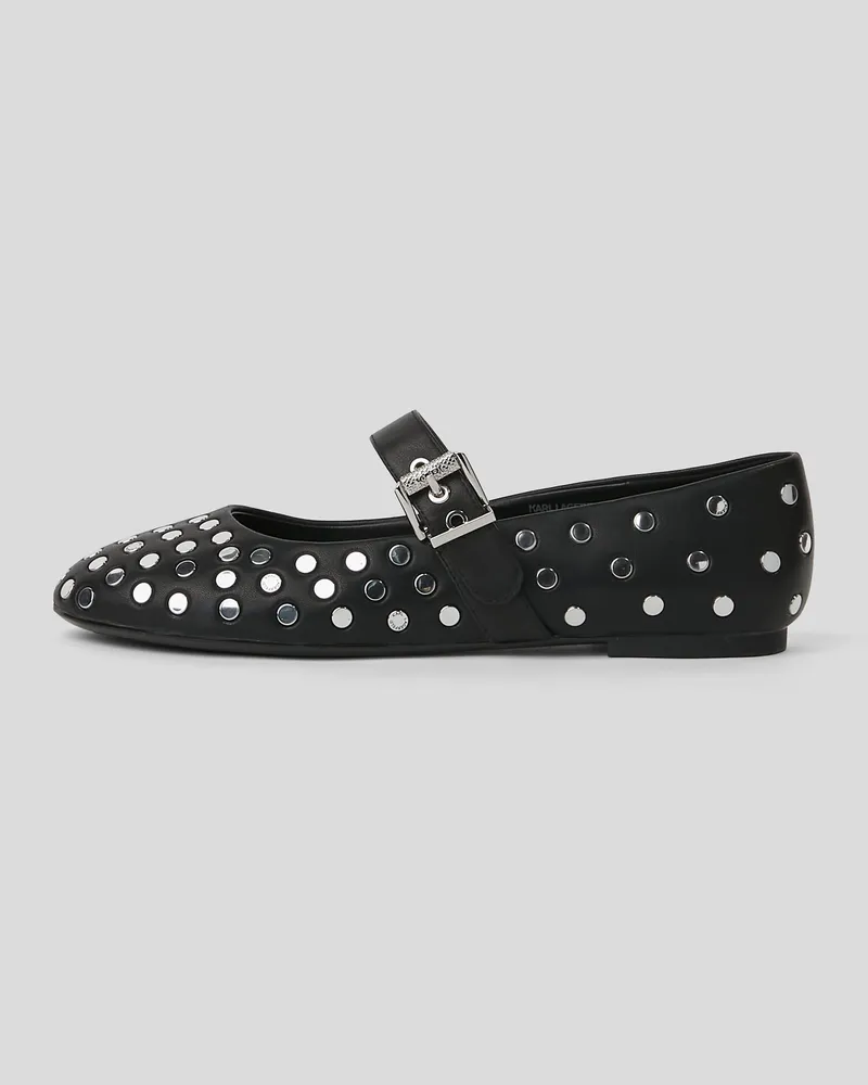 Karl Lagerfeld Karo-pumps Mit Nieten, Frau, Schwarz/Silber, Größe Schwarz