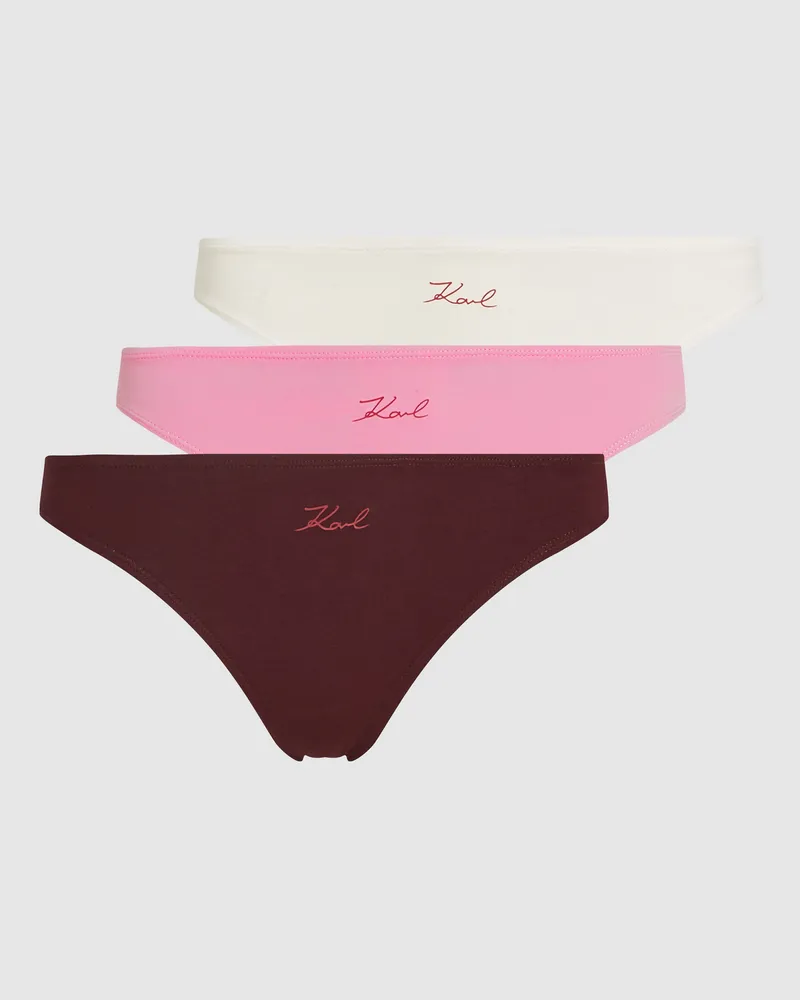 Karl Lagerfeld Signature Tanga-geschenkset – 3er-pack, Damen, Wein-begonien-cannoli, Größe Wein-begonien-cannoli