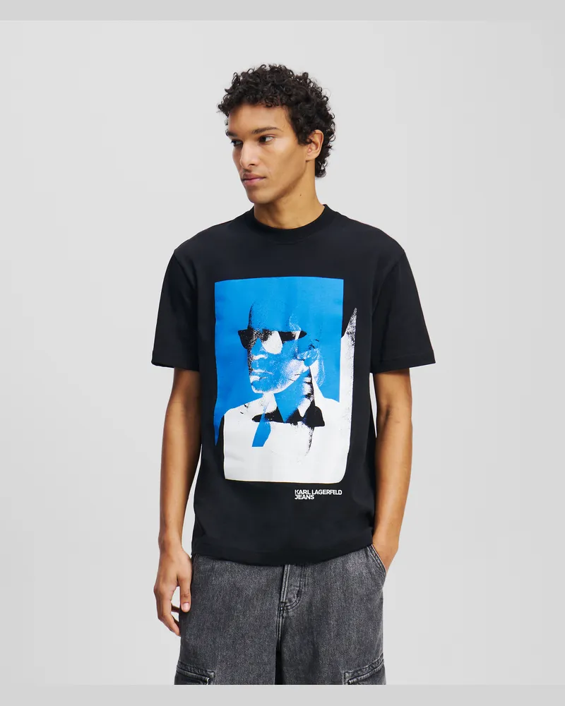 Karl Lagerfeld T-shirt Mit Karl-print, Mann, Schwarz, Größe Schwarz