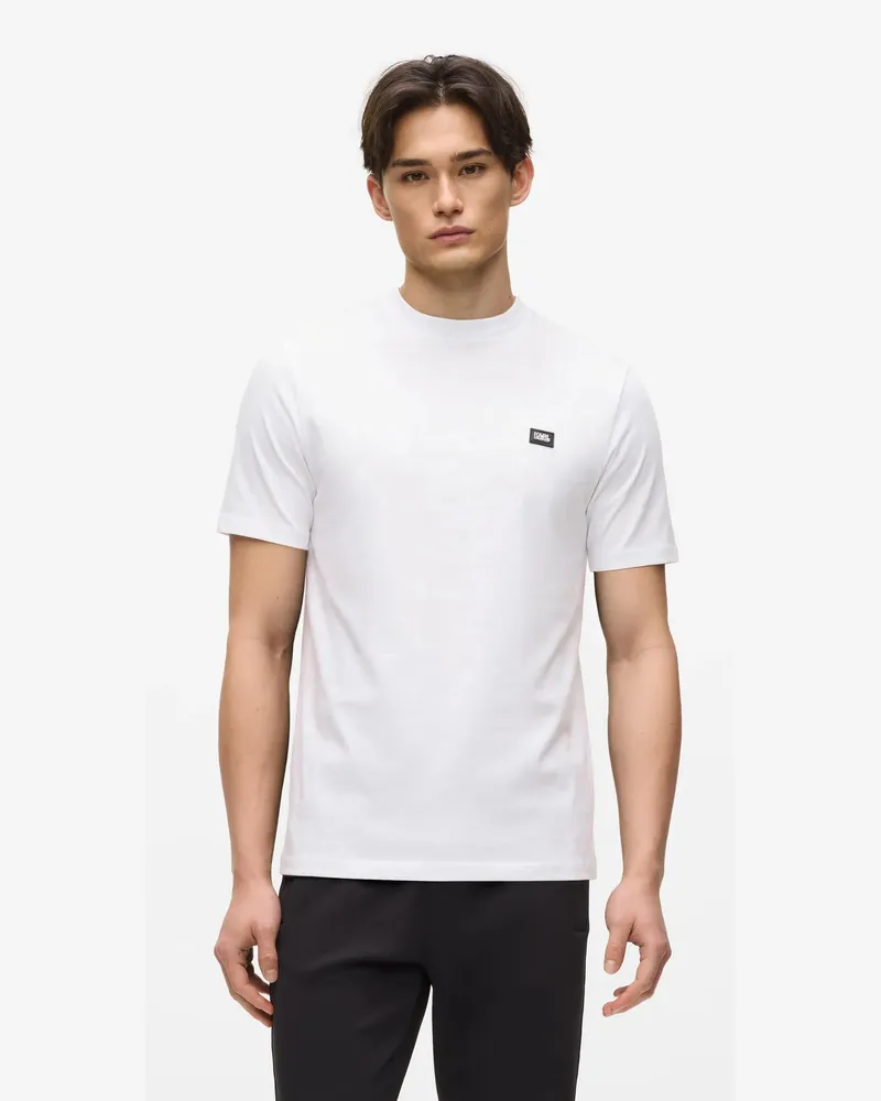 Karl Lagerfeld T-shirt Mit Logoaufnäher, Herren, Weiss, Größe Weiss