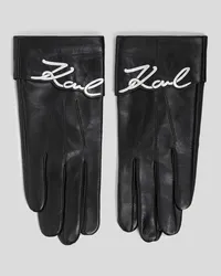 Karl Lagerfeld K/signature lederhandschuhe, Frau, Schwarz Schwarz