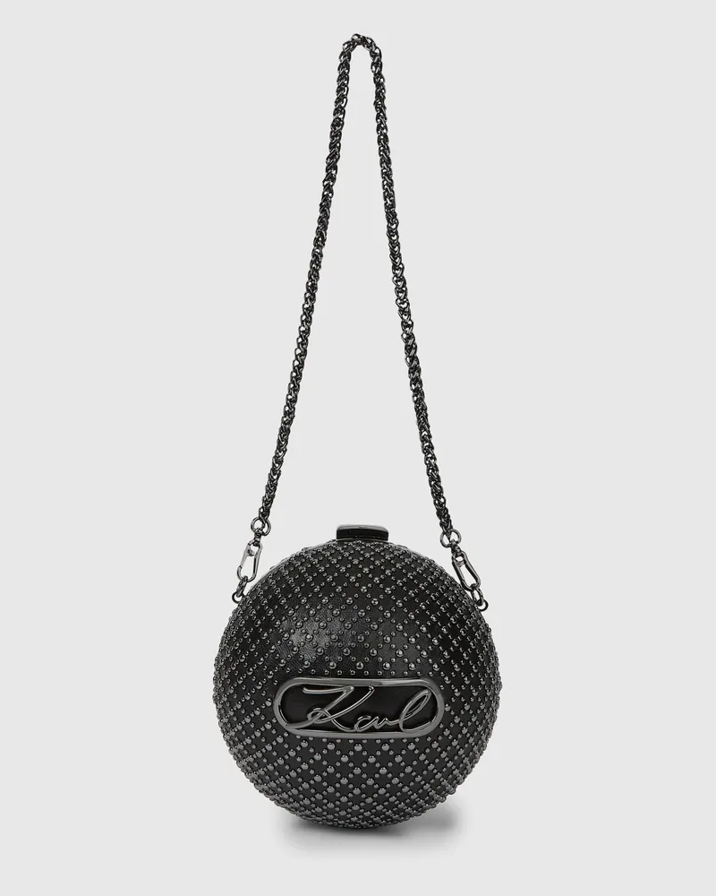 Karl Lagerfeld K/signature Minaudière-tasche In Kugelform, Damen, Schwarze Verzierung, Größe Schwarze