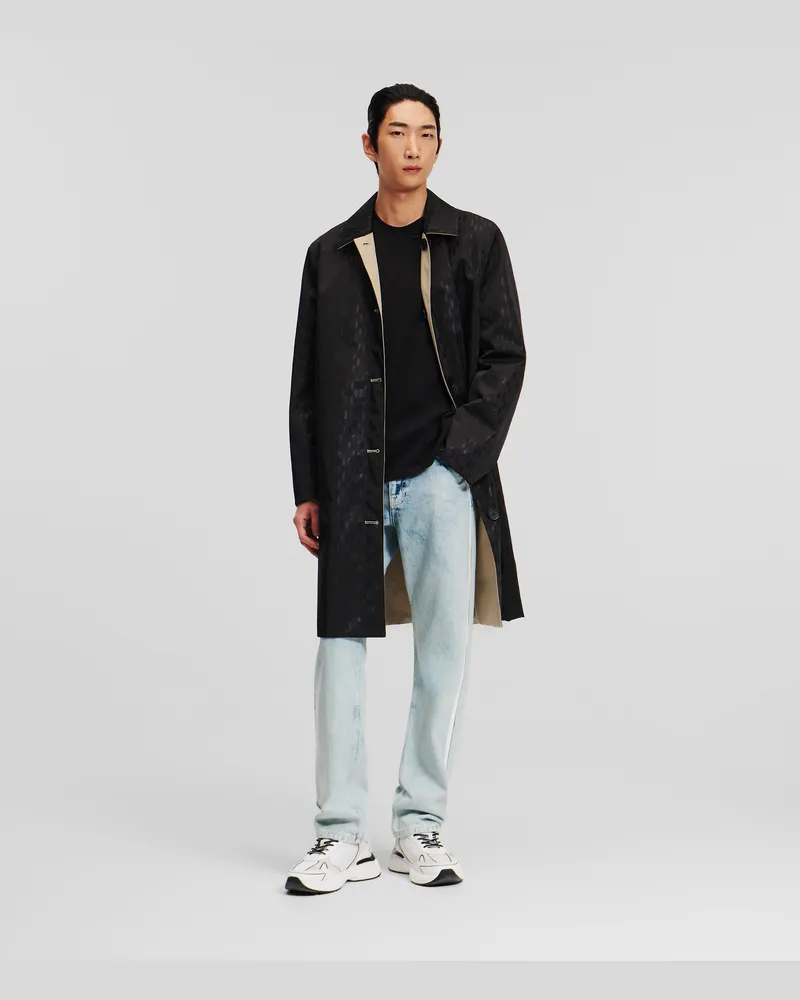Karl Lagerfeld Wendbarer Trenchcoat, Mann, Humus/KL Monogram, Größe Humus